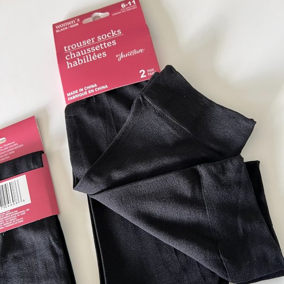 JUNCTURE Women's 6 Pair Black Trouser Socks Size 6-11 Shoe - Picture 5 of 5